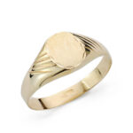 9K SELLO ORO AMARILLO HUECO CADETE TALLADO, ZONA GRABADO: 9X8 MM