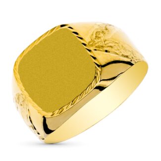 9K SELLO ORO AMARILLO CABALLERO HUECO TALLADO, ZONA GRABADO: 13X12 MM
