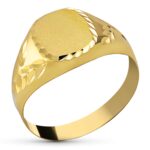 9K SELLO ORO AMARILLO CADETE HUECO TALLADO, ZONA GRABADO: 8 X 7 MM