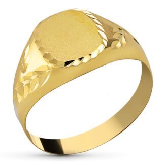 9K SELLO ORO AMARILLO CADETE HUECO TALLADO, ZONA GRABADO: 8 X 7 MM