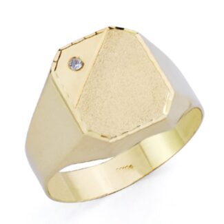 9K SELLO ORO AMARILLO HUECO CON CIRCONITA, ZONA GRABADO: 12X10 MM