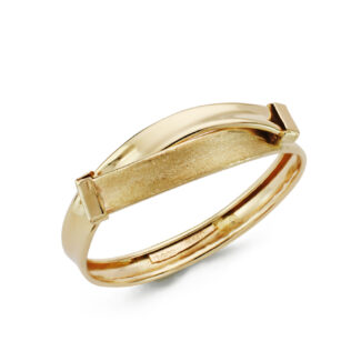 9K SORTIJA ORO AMARILLO BANDAS CRUZADAS MATE Y BRILLO, ANCHO: 5 MM