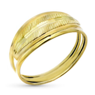 9K SORTIJA ORO AMARILLO MOTIVO TALLADO, ANCHO: 7,5 MM