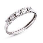 9K SORTIJA QUINTILLO ORO BLANCO CON CIRCONITAS EN GARRAS DE 3 MM