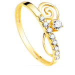 9K SORTIJA ORO AMARILLO MCON CIRCONITAS, ANCHO: 9 MM