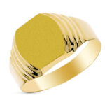 9K SELLO ORO AMARILLO CABALLERO HUECO, ZONA DE GRABADO 12X11 MM