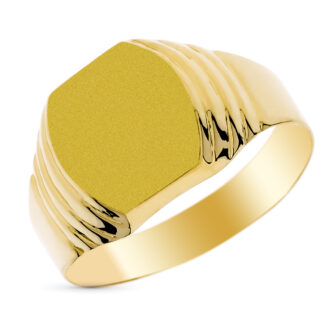 9K SELLO ORO AMARILLO CABALLERO HUECO, ZONA DE GRABADO 12X11 MM