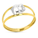 9K SORTIJA ORO BICOLOR DOBLE CUERPO ELEFANTE, ANCHO: 7,5 MM