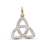 9K COLGANTE ORO BICOLOR TRINITY CON CIRCONITAS, MEDIDA: 16X17 MM