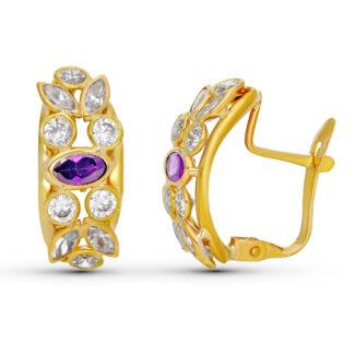 9K PENDIENTES ORO AMARILLO CIRCONITA CIERRE CATALAN