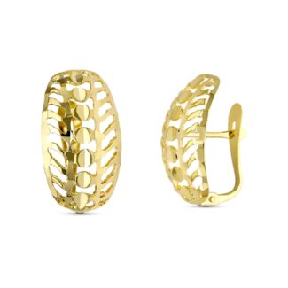 9K PENDIENTES ORO AMARILLO TALLADOS 20X10 MM CIERRE CATALAN