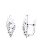 9K PENDIENTES ORO BLANCO 17X7 MM CIERRE CATALAN