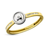 9K SORTIJA ORO BICOLOR MOTIVO REDONDO CON CIRCONITAS EN CARRIL, ANCHO: 6,5 MM