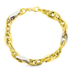 9K PULSERA ORO BICOLOR 20CM