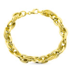9K PULSERA ORO AMARILLO TRIPLE ESLABON, 20CM