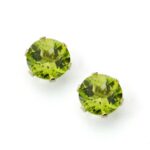 9K PENDIENTES ORO AMARILLO OLIVINA 6,00 MM 1,86 QTS, CIERRE PRESION