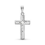 9K CRUZ ORO BLANCO CON CIRCONITA 25 X 13 MM