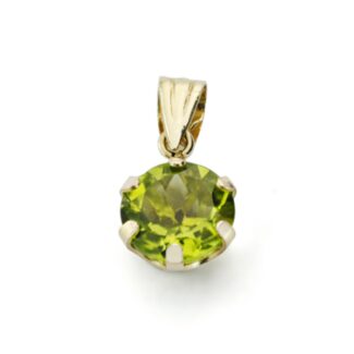 9K COLGANTE ORO AMARILLO OLIVINA 1,44 QTS CON 6 GARRAS 7X7 MM