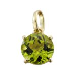 9K COLGANTE ORO AMARILLO 4 GARRAS CON OLIVINA NATURAL 1,95 QTS, 8X8 MM