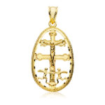 9K CRUZ CARAVACA ORO AMARILLO CERCO 29X19 MM