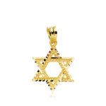 18K COLGANTE ORO AMARILLO ESTRELLA DE DAVID, 22 X 17 MM