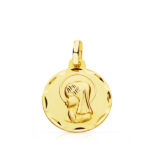 9K MEDALLA ORO AMARILLO VIRGEN NIÑA 14 MM