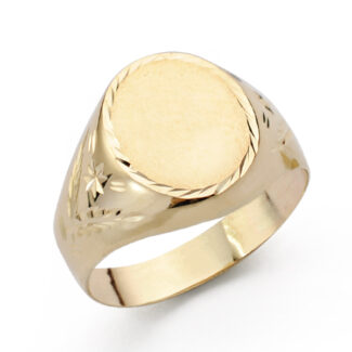 9K SELLO ORO AMARILLO HUECO OVAL LATERAL TALLADO, ZONA GRABADO: 12X10 MM