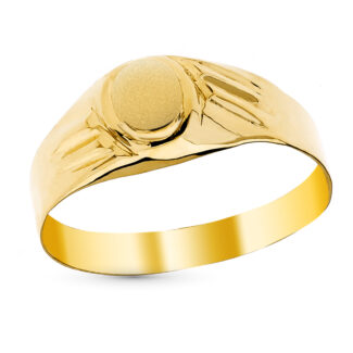 9K SELLO BEBE ORO AMARILLO HUECO TALLADO, ZONA GRABADO: 4,5X3,5 MM