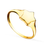 18K SELLO ORO AMARILLO FORMA ESTRELLA, ZONA GRABADO: 9 X 8 MM