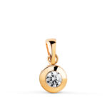 18K COLGANTE ORO AMARILLO CHATON GALERIA CON CIRCONITA, MEDIDA: 6,5 MM,