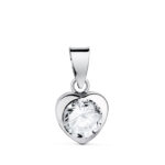 18K COLGANTE ORO BLANCO CORAZON CON CIRCONITA, MEDIDA: 7,5 X 7,5 MM