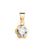 18K COLGANTE ORO AMARILLO MARGARITA CON CIRCONITA, MEDIDA: 8X7 MM
