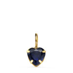 18K COLGANTE ORO AMARILLO CORAZON PIEDRA COLOR AZUL 6 X 6 MM,
