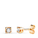 18K PENDIENTES ORO AMARILLO DIAMANTES LABORATORIO TALLA BRILLANTE 2,75 MM 0,20 QTS VS2-G, MEDIDA: 3,5X3,5 MM, PRESION