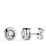 18K PENDIENTES ORO BLANCO DIAMANTES LABORATORIO 3,40 MM 0,300 QTS VS2-G, MEDIDA: 7X7 MM, CIERRE PRESION