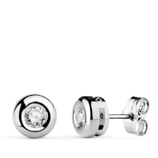 18K PENDIENTES ORO BLANCO DIAMANTES LABORATORIO 3,40 MM 0,300 QTS VS2-G, MEDIDA: 7X7 MM, CIERRE PRESION