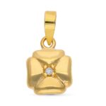 9K COLGANTE ORO AMARILLO TREBOL DIAMANTES 0,008 CTS 8X8 MM