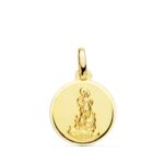 18K MEDALLA ORO AMARILLO VIRGEN NTRASRA DEL SALIENTE BISEL 16 MM