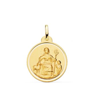 18K MEDALLA ORO AMARILLO DIVINA PASTORA BISEL 20 MM