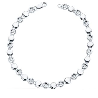 18K PULSERA RIVIERE ORO BLANCO 16 DIAMANTES LABORATORIO 0,240 QTS VS2-G, ANCHO: 4,85 MM, LARGO: 18,5 CM