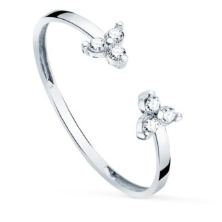 18K SORTIJA ORO BLANCO DIAMANTES 0,09 QTS, CUERPO 1,10 MM