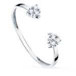 18K SORTIJA ORO BLANCO DIAMANTES 0,0480 QTS, VS2-G CUERPO 1,10 MM