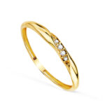 18K SORTIJA ORO AMARILLO RELIADA CON DIAMANTES 0,05QTES, E - VS2, ANCHO: 2,5 MM