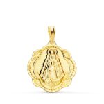 18K MEDALLA ORO AMARILLO VIRGEN DEL ROCIO PANDERETA 22 X 20 MM
