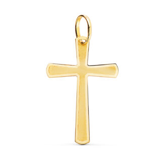 18K CRUZ ORO AMARILLO BRILLO Y MATE SIN CRISTO 25X16 MM