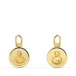 9K ESCAPULARIO ORO AMARILLO BISEL VIRGEN DEL CARMEN Y CORAZON DE JESUS 10 MM