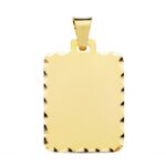 18K PLACA CHAPA ORO AMARILLO MATE TALLADA 28X20 MM