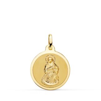 18K MEDALLA ORO AMARILLO VIRGEN INMACULADA MATE Y BRILLO 18 MM