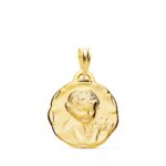 18K MEDALLA ORO AMARILLO ANGEL QUERUBIN TALLADO 19 MM