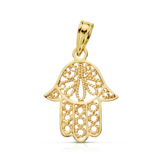 9K COLGANTE ORO AMARILLO MANO DE FATIMA 19X15 MM